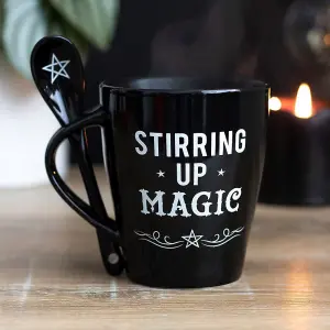 Something Different Stirring Up Magic Ceramic Mug Set Black/White (One Size)