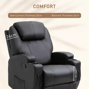 HOMCOM 8-Point Massage Recliner Chair Sofa Rocking Swivel W/ Remote Control