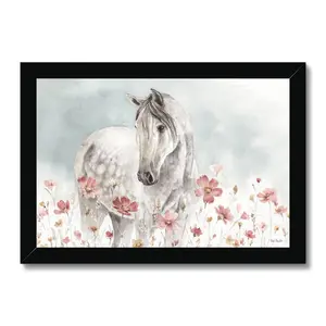 Wild Horses I by Lisa Audit - Painting Black Framed Paper Print / 34cm H x 50cm W x 2.3cm D