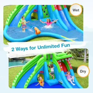 Costway 7-In-1 Inflatable Water Slide Jumping Bouncy Castle House with 780W Air Blower