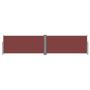 Berkfield Retractable Side Awning Brown 140x600 cm