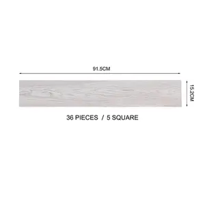 Set of 36 Rustic Wood Grain Self Adhesive Plank PVC Vinyl Flooring, 5m² Pack