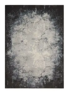 Abstract Ivory Grey Luxurious Modern Easy To Clean Living Room Bedroom & Dining Room Rug-117cm X 178cm