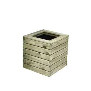 Forest Garden Linear Wooden Rectangular Planter (H)44cm (W)40cm