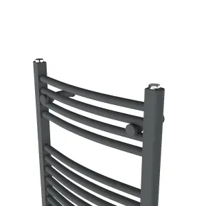 Right Radiators 1500x500 mm Bathroom Curved Heated Towel Rail Radiator Warmer Ladder Anthracite