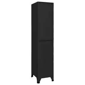 Berkfield Locker Cabinet Black 38x45x180 cm Steel