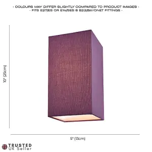 Contemporary and Stylish Vivid Purple Linen Fabric Tall Rectangular Lampshade