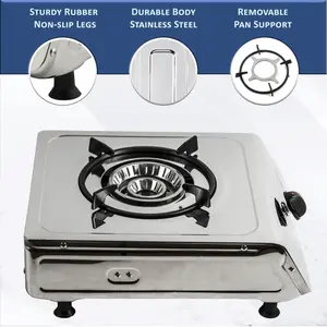 NJ-100 Gas Stove Single Burner Stainless Steel Outdoor Camping LPG 4.0 kW