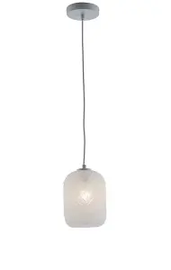 Luminosa Ashford Glass Dome Pendant, White, E27