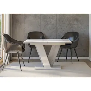 Extendable Dining Table Ameila Gloss White