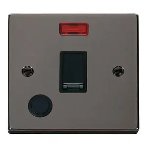 Black Nickel 1 Gang 20A DP Switch With Flex With Neon - Black Trim - SE Home