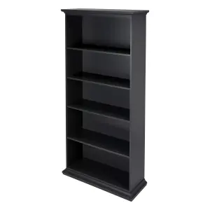 Paris Tall Grey Freestanding 5 shelf Rectangular Bookcase, (H)200mm (W)962mm