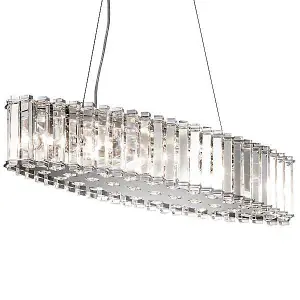 Luminosa Crystal Skye 8 Light Pendant Bar Island Chandelier Light Chrome, Crystal, G9