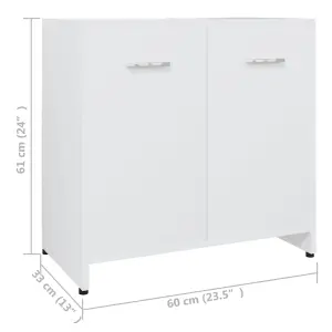 Berkfield Bathroom Cabinet White 60x33x61 cm Engineered Wood