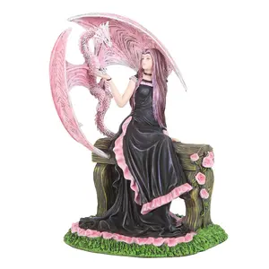 Anne Stokes Elegant Dragon Figurine Pink/Black/Green (One Size)