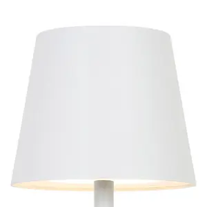 GoodHome Quelea Matt White Rechargeable Integrated LED Table lamp