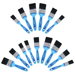 15 x Synthetic Paint Brush Painting + Decorating Brushes Rubber Grip Handle 1" - 2"