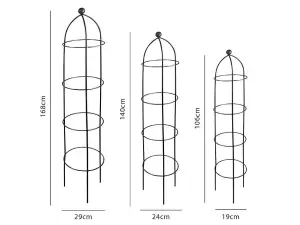 Growing Obelisks Coated in Black - Large - Single