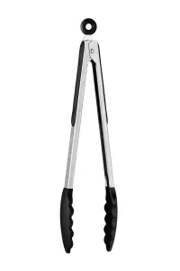 Maison by Premier Zing Black Silicone And Stainless Steel Tongs