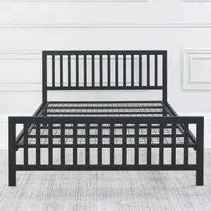 Holkham Bed - Double (4ft6) - Strong Mesh Base - Chunky Frame - Black