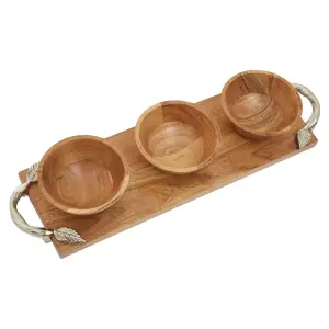 Interiors by Premier Vine Acacia Wood Serving Dish Set