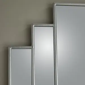 Overmantle Mirror Charleston Rectangular Shape with Silver Frame- H 80cm x W 120cm for Hanging in bathroom