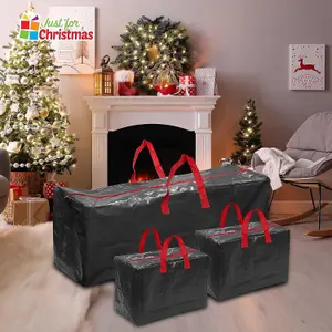 3pc Christmas Tree & Decoration Storage Bag