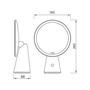 Philips LED Mirror Desk Lamp 4.5W 30-50K USB