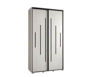 Cannes XII Sliding Door Wardrobe W130cm - Bright White Storage for Contemporary Living