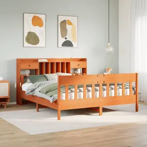 Berkfield Bed Frame without Mattress Wax Brown 200x200 cm Solid Wood Pine