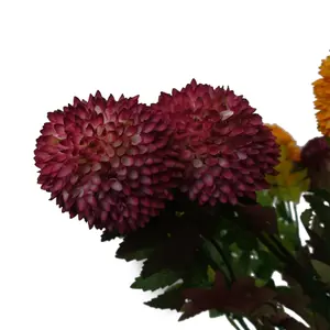 Pack of 6 x 70cm Large Ball Dahlia Artificial Flower Stem Pink