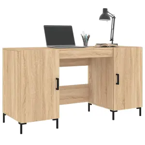 Berkfield Desk Sonoma Oak 140x50x75 cm Engineered Wood