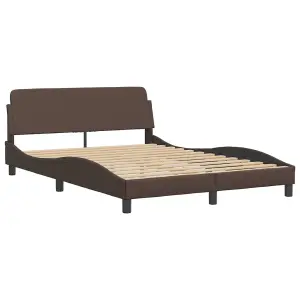 Berkfield Bed Frame with LED without Mattress Brown 140x200 cm