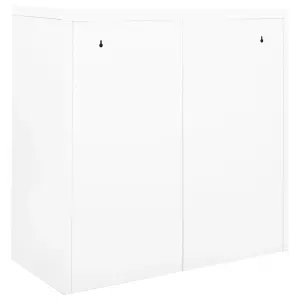 Berkfield Sliding Door Cabinet White 90x40x90 cm Steel