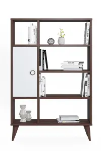 Soho Bookcase Free Standing Storage Shelf, 80 x 25 x 121 cm 7 Compartments Display Shelves, Bookshelf, Open Cabinet, Walnut