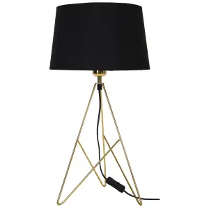 GoodHome Daitree Black & brass effect Table light