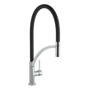 Cookology GIGLIO Pull Out Kitchen Tap with Single Side Lever - Brushed Black