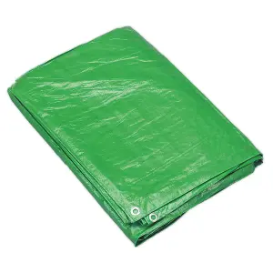 Sealey Tarpaulin 6.10 x 12.19m Tear-Proof Waterproof UV Filter - Green TARP2040G