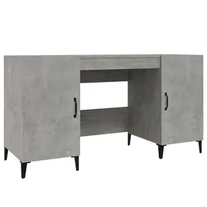 Berkfield Desk Concrete Grey 140x50x75 cm Engineered Wood