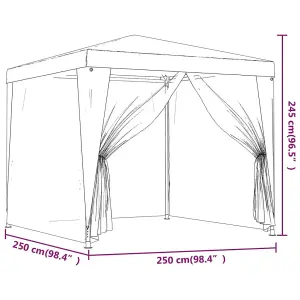 Berkfield Party Tent with 4 Mesh Sidewalls Blue 2.5x2.5 m HDPE