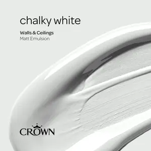 Crown Walls & Ceilings Matt Emulsion Paint Chalky White - 5L