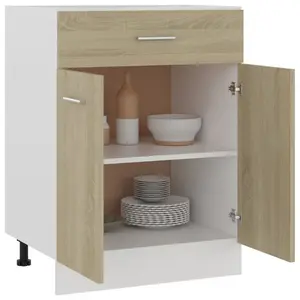 Berita Drawer Bottom Cabinet 60x46x81,5 cm Engineered Wood Sonoma Oak