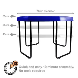 simpa Medium 70cm Dark Blue Mixing Play Tray Sand Pit Toys with 3 Tier Height Adjustable Stand