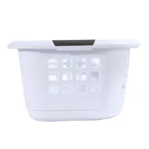 Ezy Storage Encore Matt White Plastic Large Laundry basket, 51L