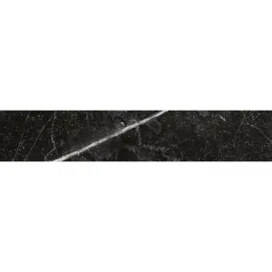 Tinos Black Marquina Marble Effect Matt 80mm x 442mm Porcelain Wall & Floor Tiles (Pack of 30 w/ Coverage of 1.06m2)