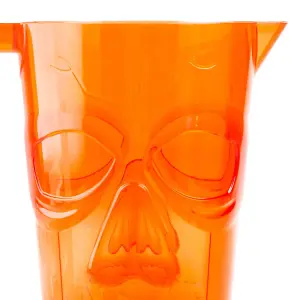 Halloween Skull Jug, Halloween Accessories, Scary Decorations, Spooky Orange