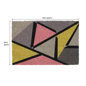 Eco-Friendly Latex Backed Coir Door Mat, Abstract