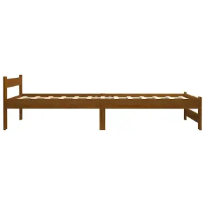 Berkfield Bed Frame Honey Brown Solid Pine Wood 100x200 cm