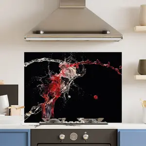 Premium 90cm x 65cm 6mm Glass Red White Wine Splash Kitchen Splashback Toughened Polished Edge