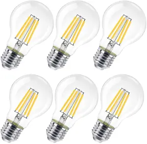 Extrastar 8W LED Filament Light Bulb B22, 2700K, pack of 6